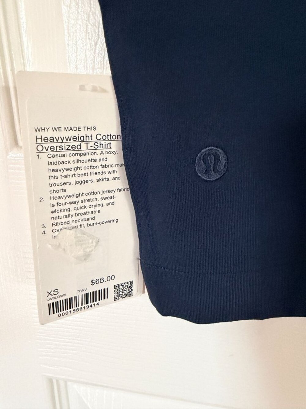 Lululemon Heavyweight Cotton Oversized T-Shirt | True Navy | NWT | Size XS - Picture 6 of 8